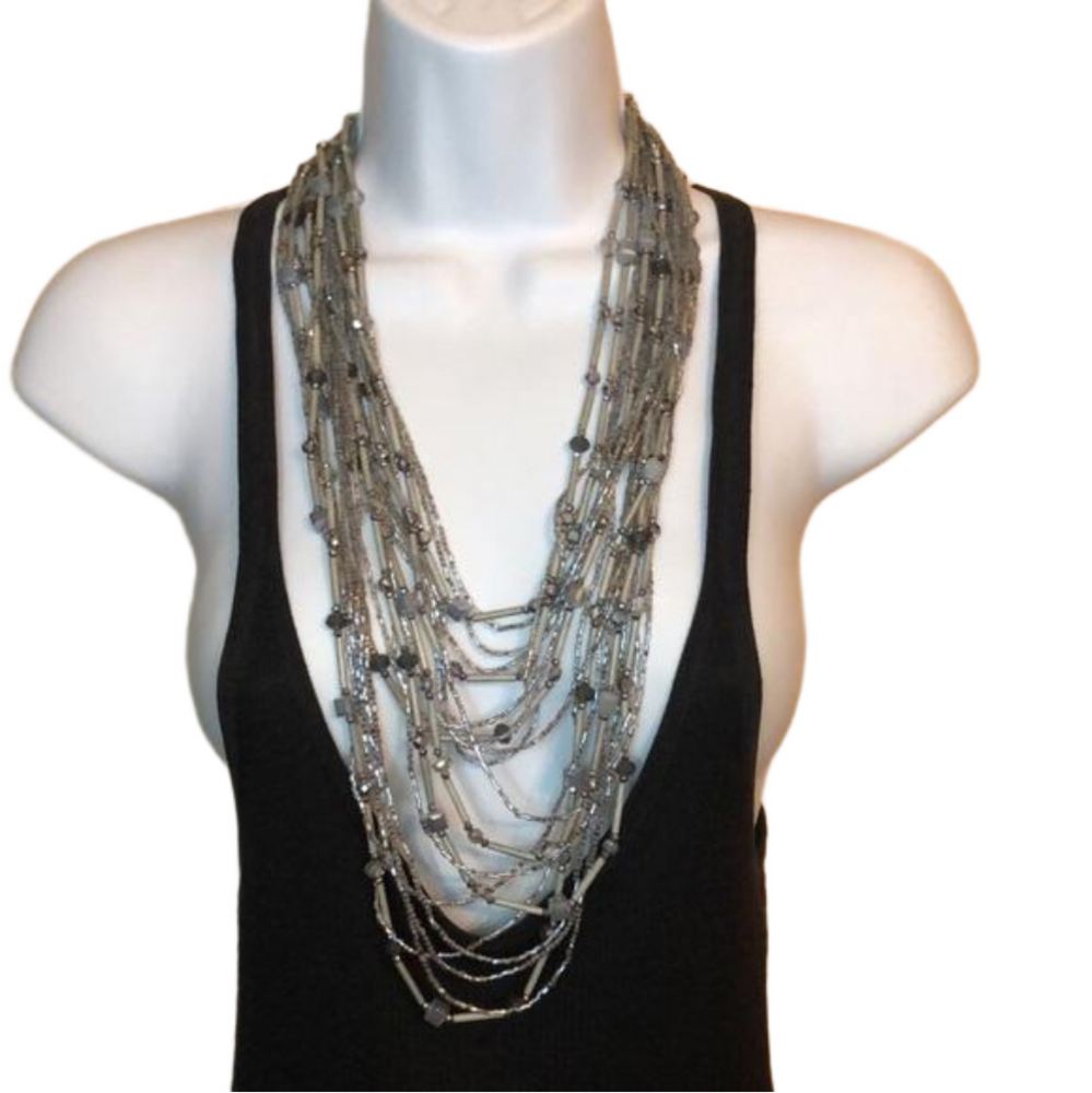 Statement Style Multi Layer Draped Waterfall Bead… - image 3